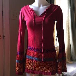 Johnny Was embroidered LS top